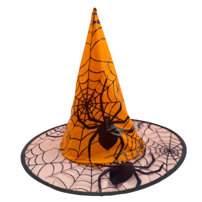 ჰელოუინის კოსტიუმი - ფერადი ქუდი ობობით