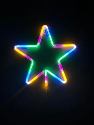 სანათი ნეონი - ვარსკვლავი რეინბოუ ფერები