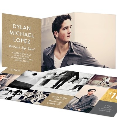 Tri-Fold Photo Graduation Announcement &amp; Thank You Cards