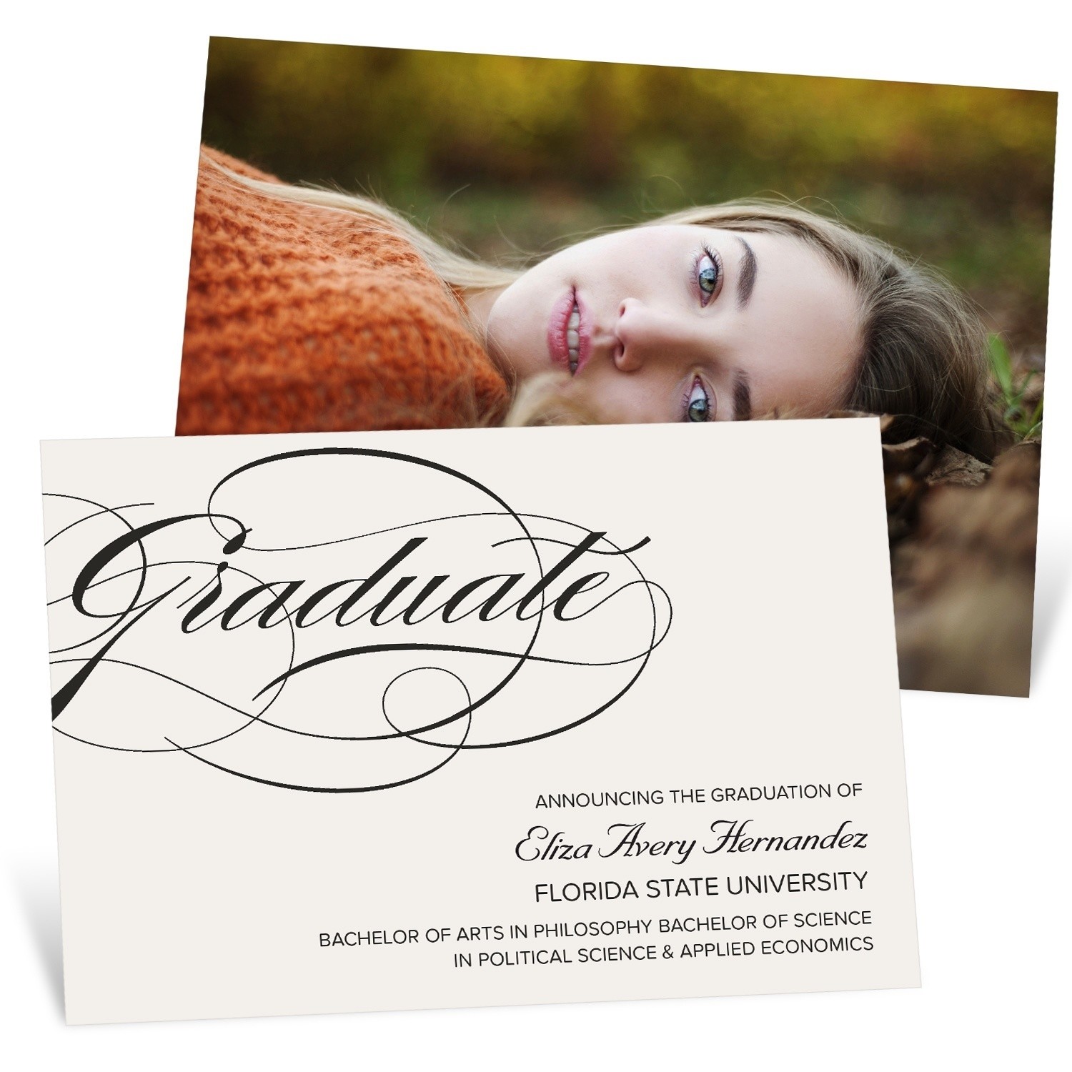 Script Photo Graduation Invitation &amp; Thank You Cards