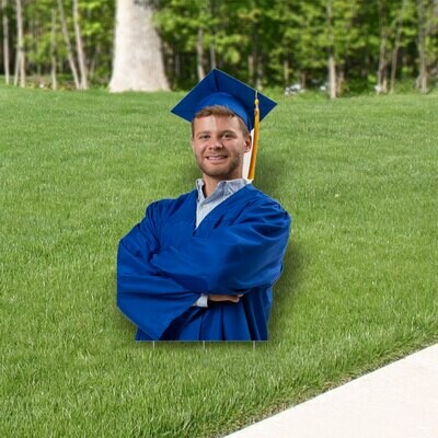 Grad Custom Photo Cutout Yard Sign with Stakes