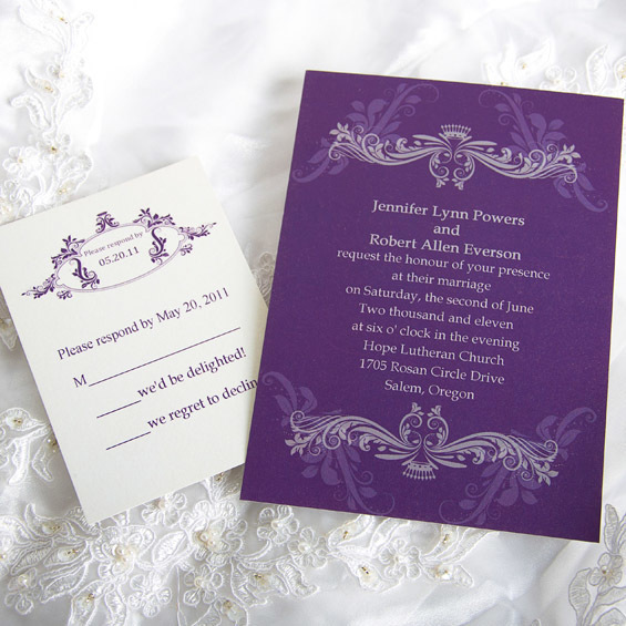 Ornament Full Color Design - Invitation. Response Card.