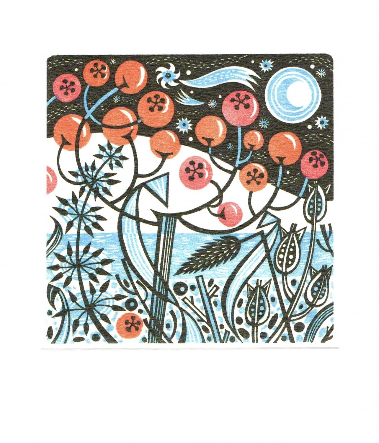 Winter Berries - Winter Printmakers Card