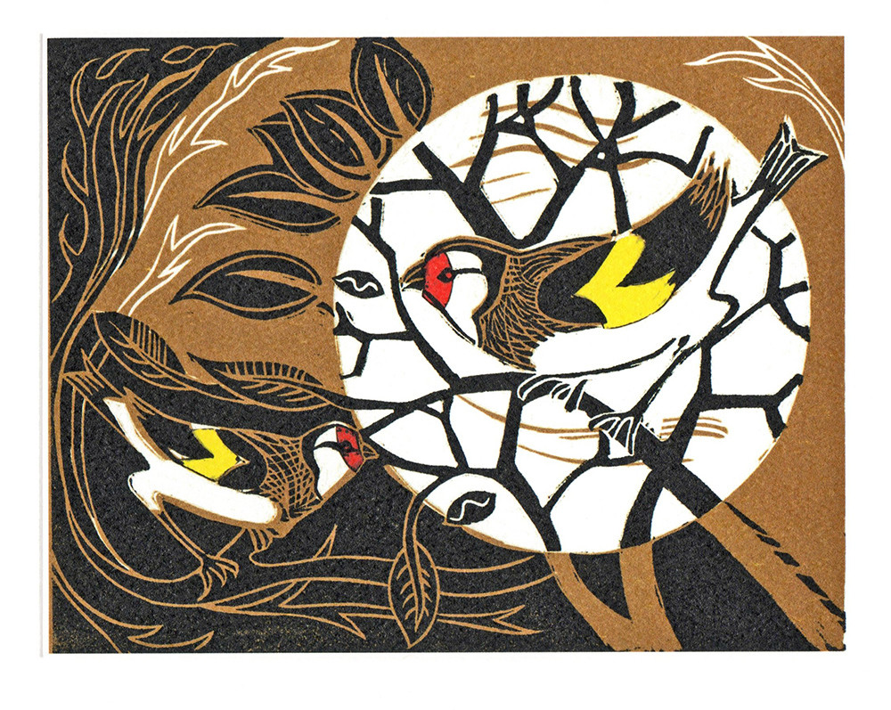 Goldfinches-Printmakers Card