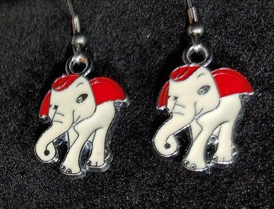 Enamel Elephant Earrings