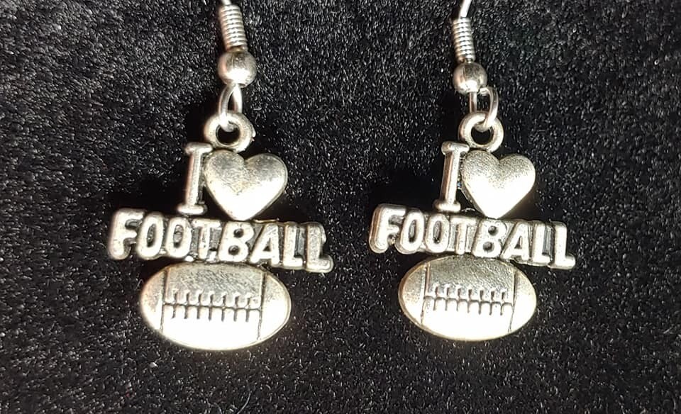 I Love Football Earrings