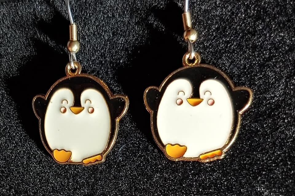 Round Penguin Earrings