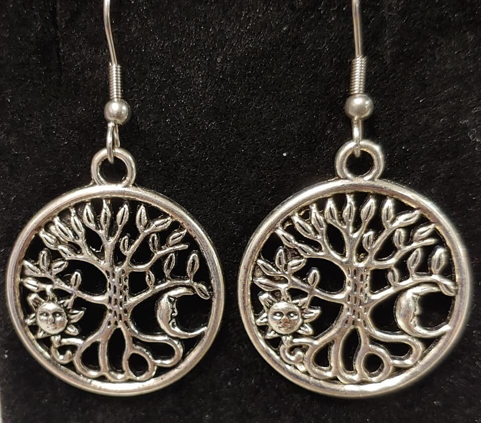 Tree of Life with Sun and Moon Earrings