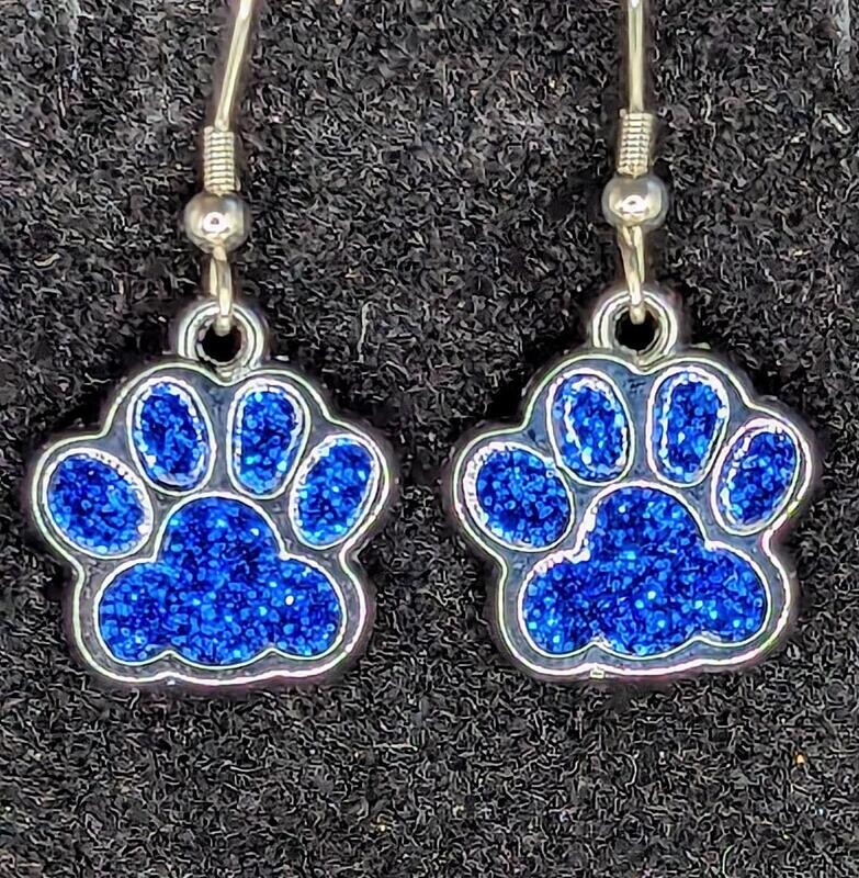 Sparkly Medium-Dark Blue Paws