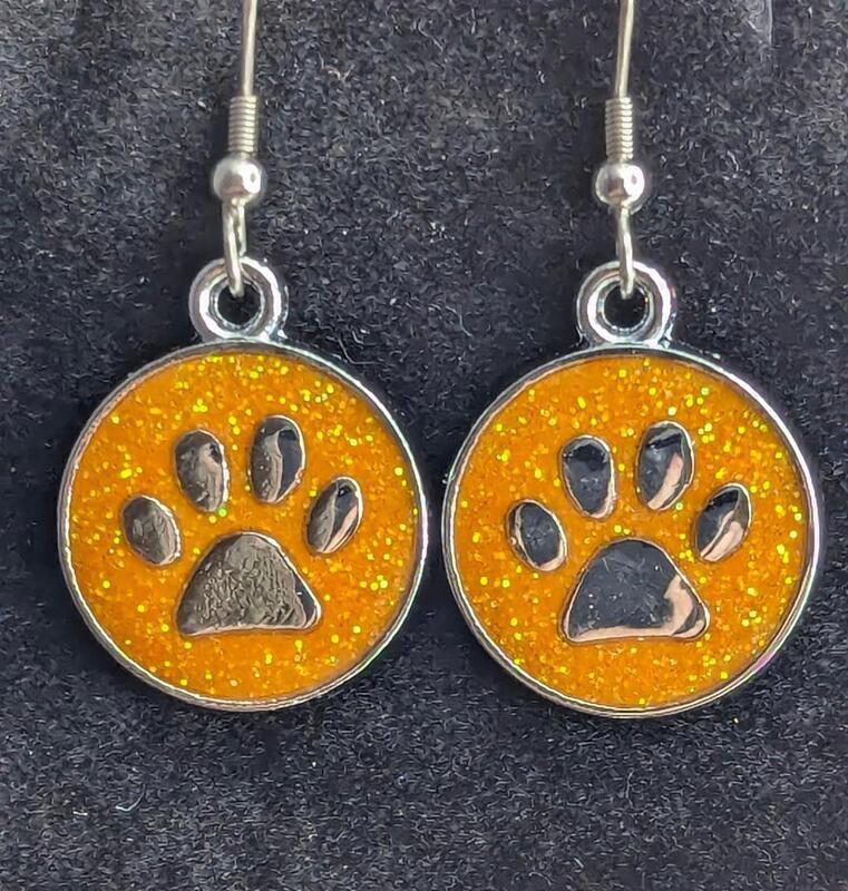Orange Sparkle Paws