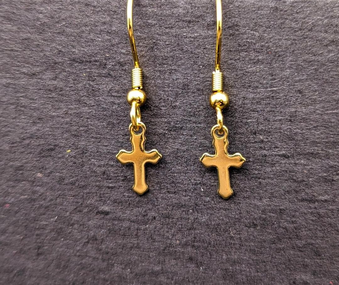 Tiny Gold Crosses