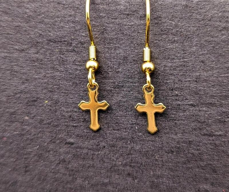 Tiny Gold Crosses