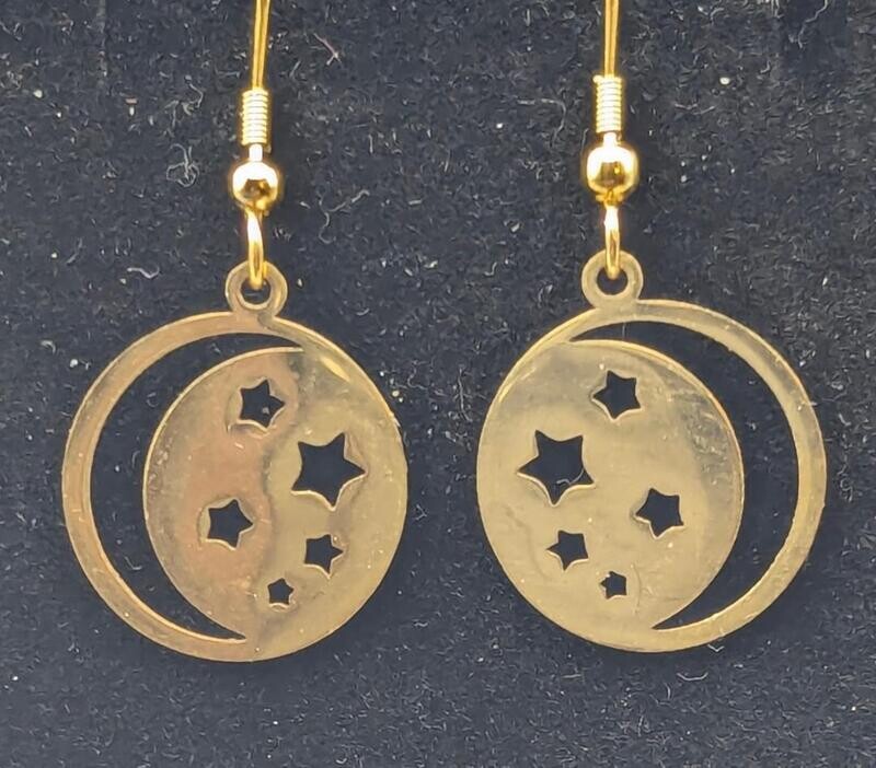 Golden Moon and Stars