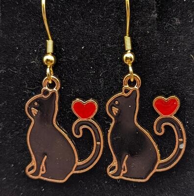 Black Cats with Hearts on Tail
