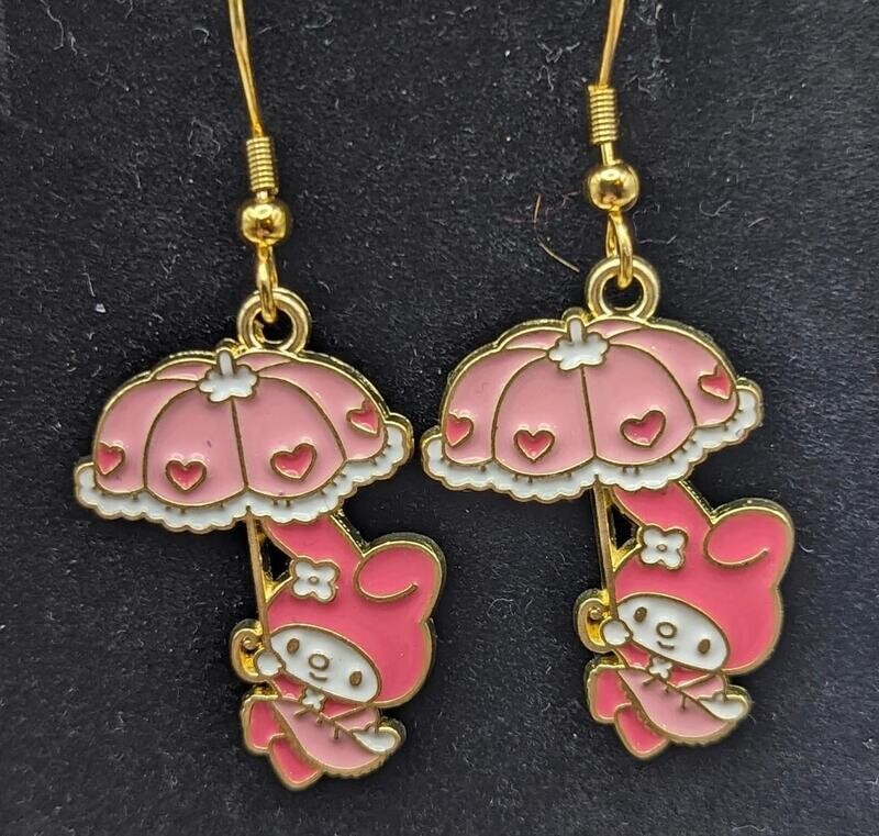 Pink Bunny/Kitty with Pink Umbrella
