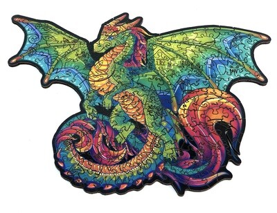 Figured jigsaw wood puzzle Rainbow Dragon