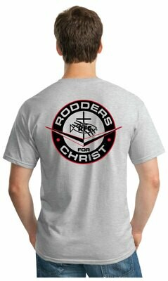 Rodders For Christ Logo T-Shirt - Heather Grey