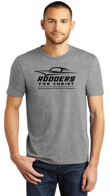 Rodders For Christ Car Logo T-Shirt - Heather Grey