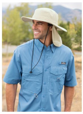 Wide-Brim Hat with Sun Flap