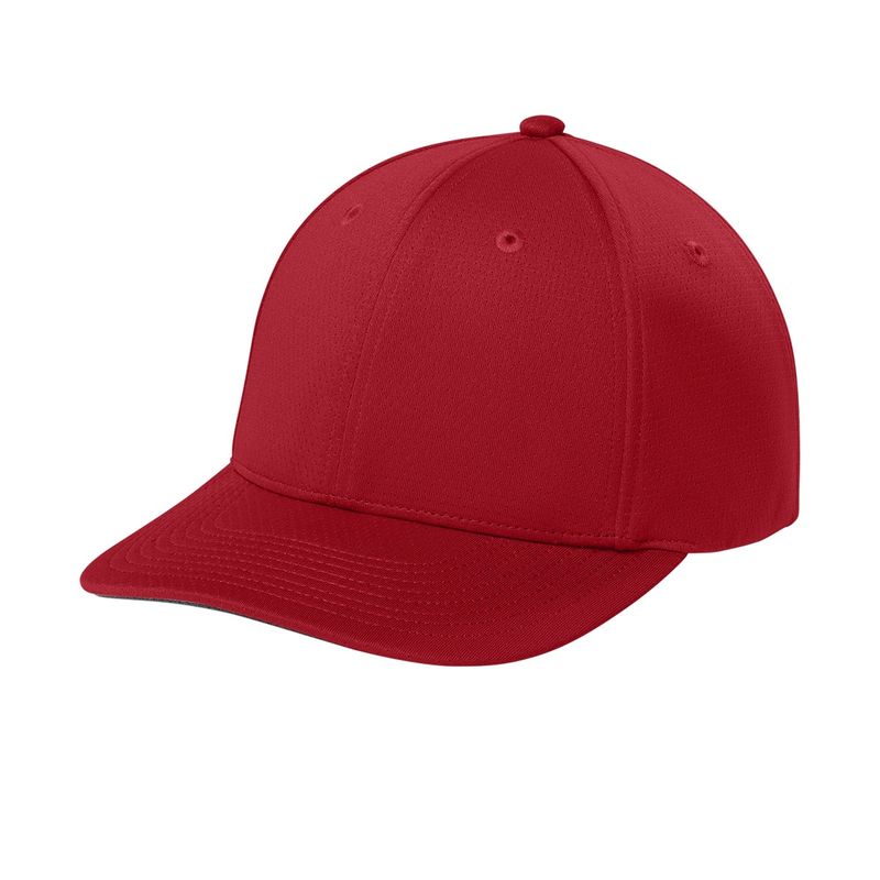 Red Stretch-Tek Adjustable Cap