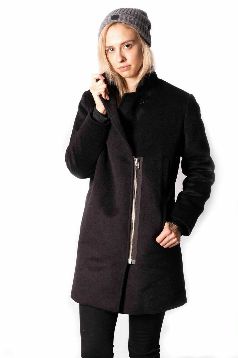 Manteau femme perfecto long - Noir