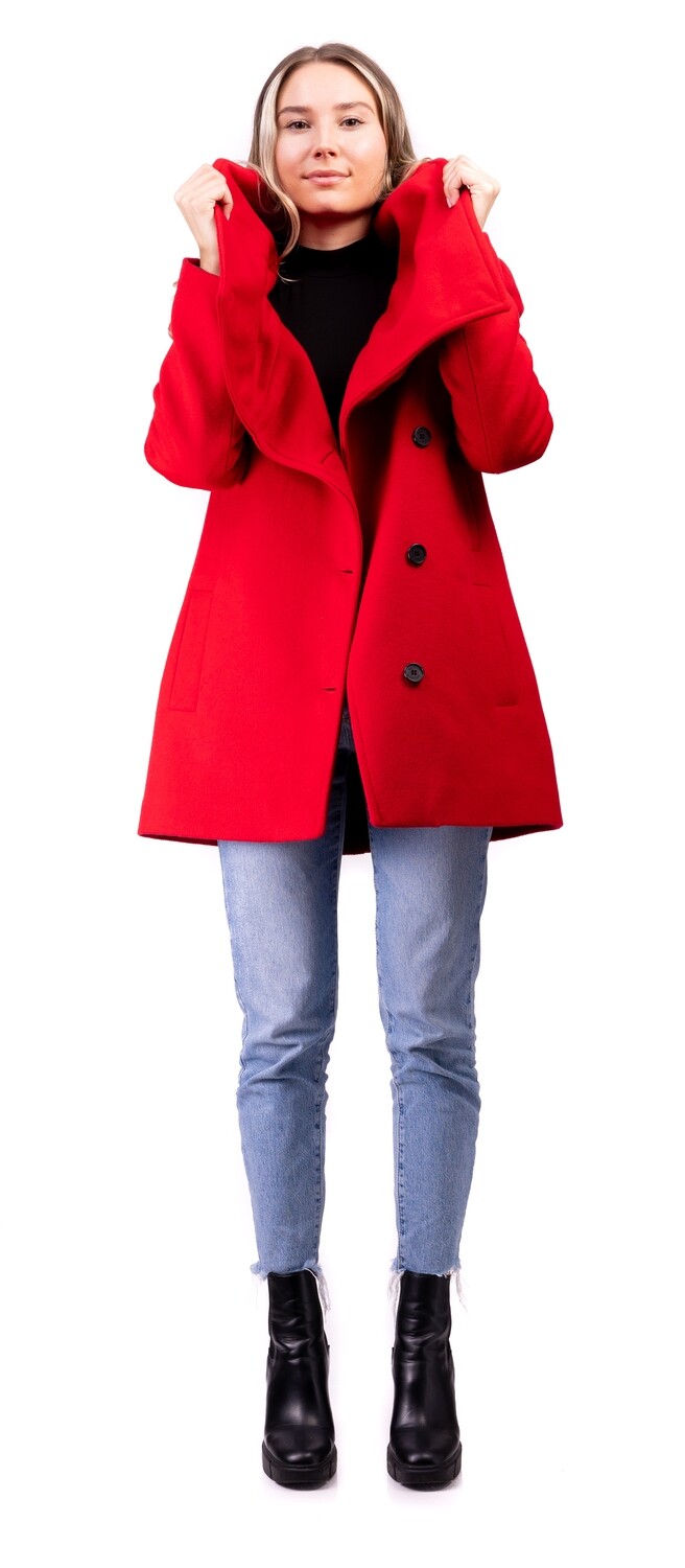manteau noir doublure rouge
