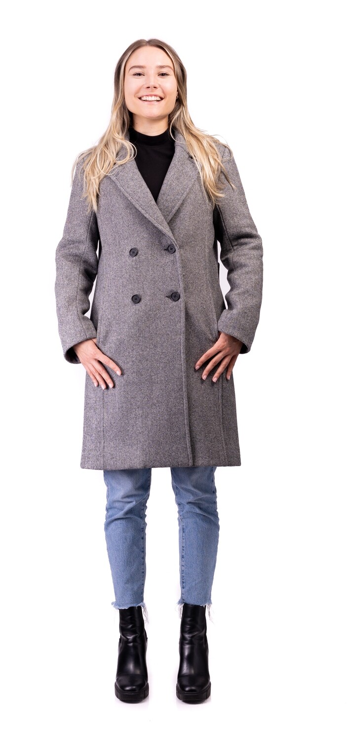 Desloups manteau femme veston en 100% laine et doublé- Tweed