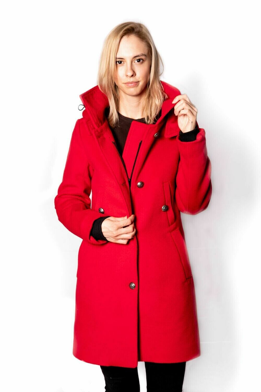 Pré-vente 25% de rabais - choix de couleurs - Manteau classique ajusté avec  fermoir en 100% laine pour femme