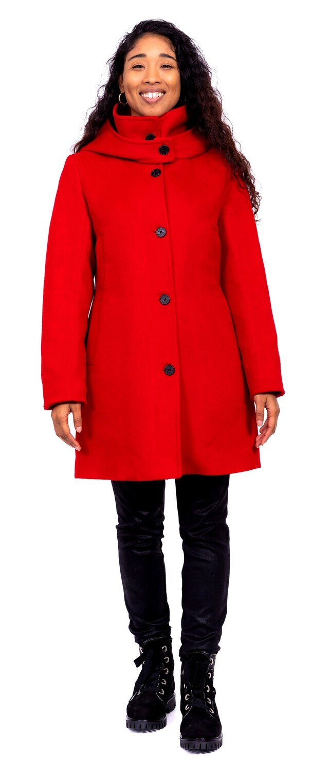 Manteau femme classique ajusté - Rouge
