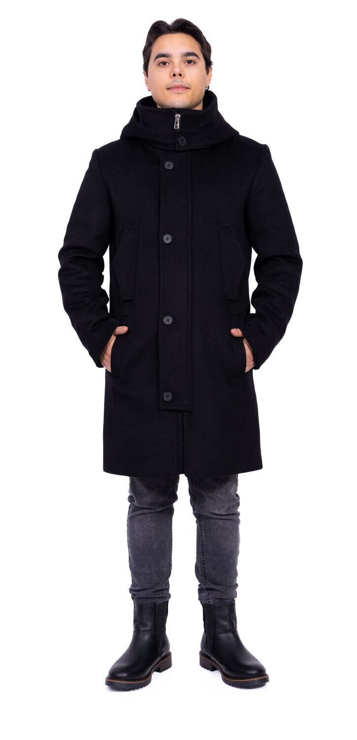 manteau noir hiver homme