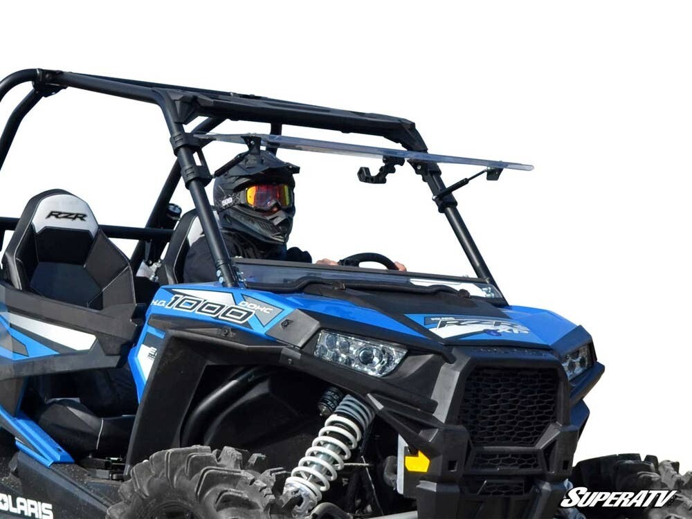 Superatv Polaris RZR XP Turbo Scratch Resistant Flip Windshield