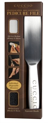 Cuccio Naturale Stainless Steel Pedicure File with 30 Grit Sheets