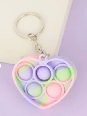 Pop It Heart Pendant Keychain
