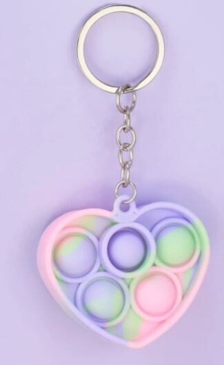 Pop It Heart Pendant Keychain