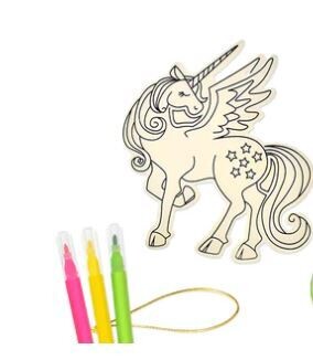 Unicorn Wood Ornament Kit with Markers
