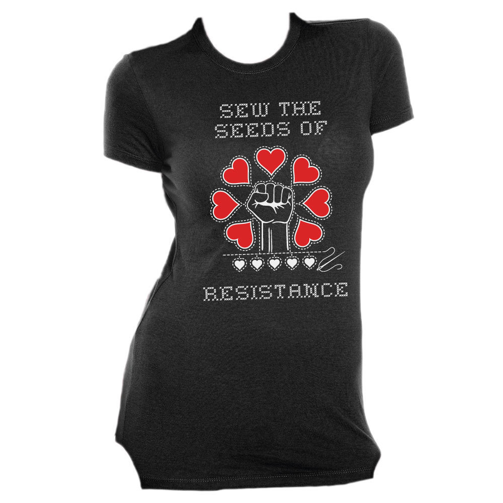 Sew The Seeds of Resistance - Slim Fit Tee Black