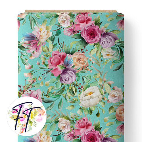 150 - Unicorn Queen Floral Aqua