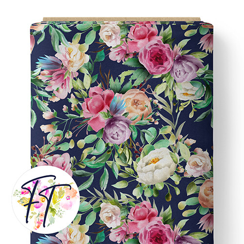 150 - Unicorn Queen Floral Navy