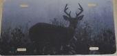 Standing Buck in Fog B&W License plate