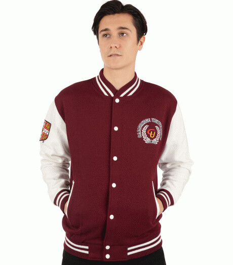 maroon baseball jacket