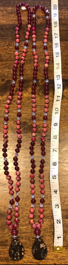 Cherry Blossom Jasper &amp; Jade mala