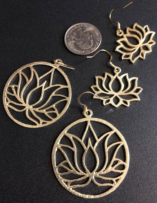 Gold Lotus earrings