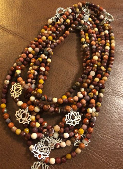 Mookaite Jasper & Lotus necklace