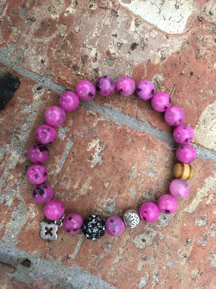 Spring Fling Bracelet! Pink Moldau Quartz