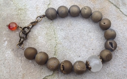 Protect &amp; Heal.  Crystal Quartz &amp; Agate bracelet