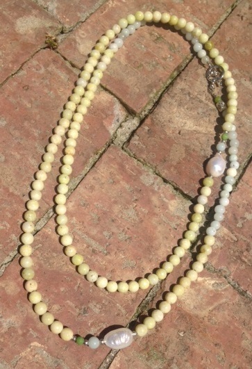 Pearl &amp; Agate Long Necklace