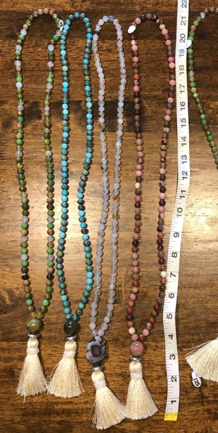 Chakra Balancing Mala - Chunky Tassels