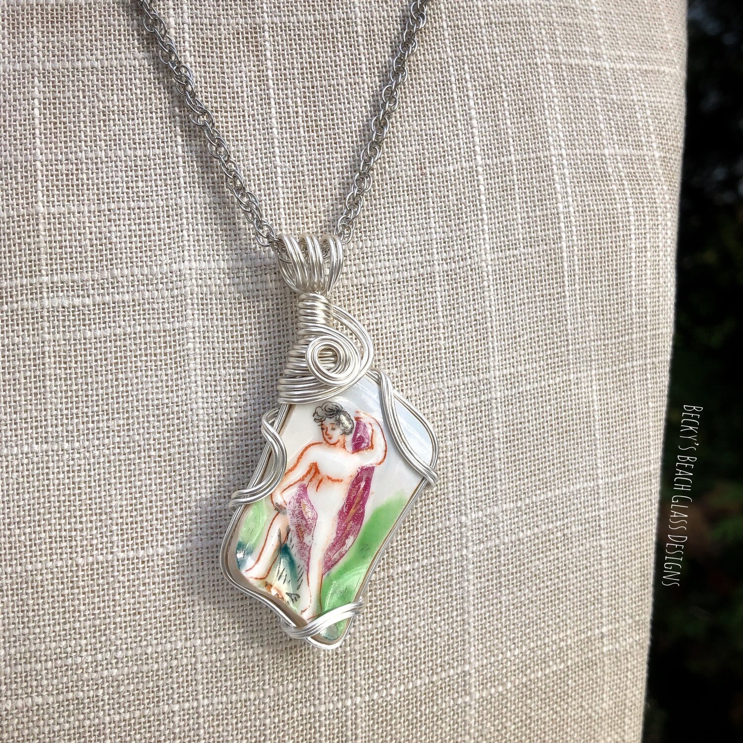 Pictorial  Pottery Necklace