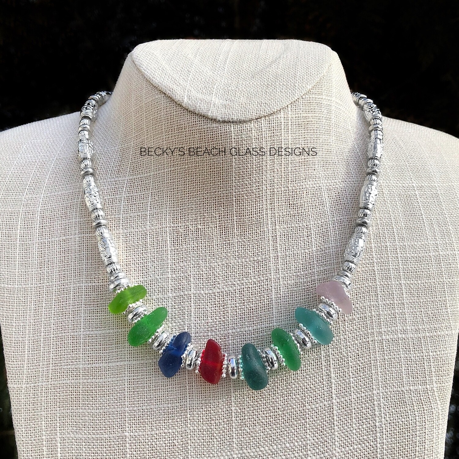 Multicolored Sea Glass Necklace