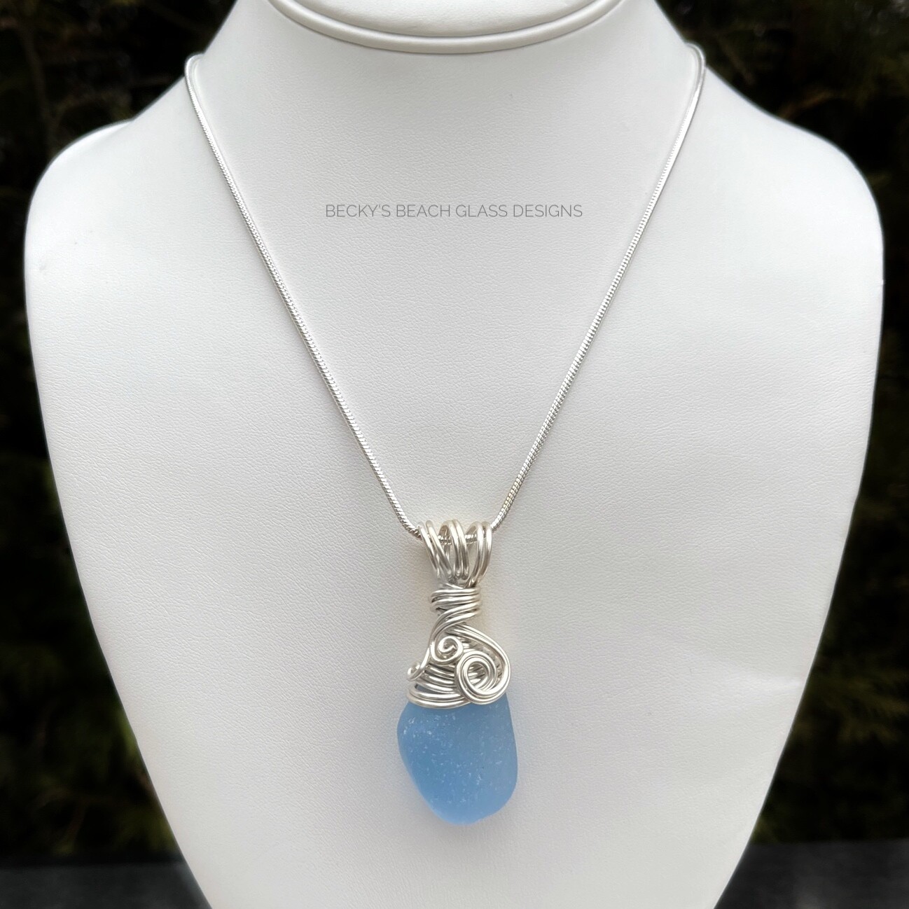 Light Blue  Sea Glass Necklace
(Sold Ashtabula Show 6/25-6/22)